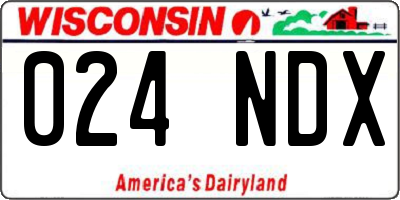 WI license plate 024NDX