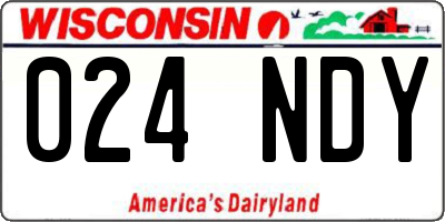 WI license plate 024NDY
