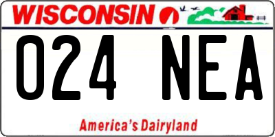 WI license plate 024NEA