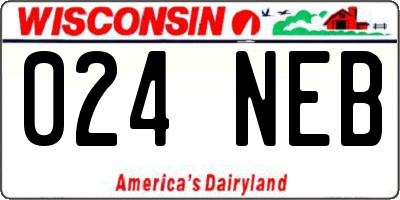 WI license plate 024NEB