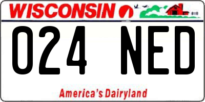 WI license plate 024NED