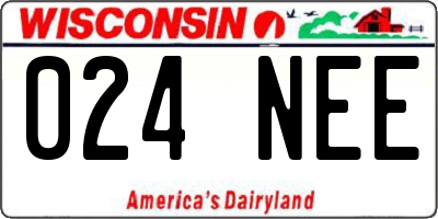 WI license plate 024NEE