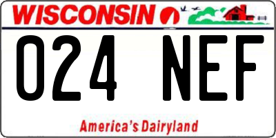 WI license plate 024NEF