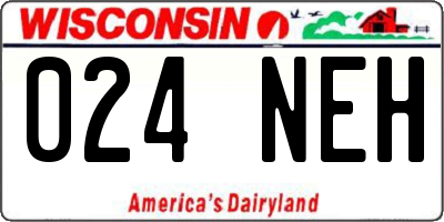 WI license plate 024NEH