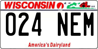 WI license plate 024NEM