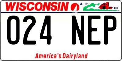 WI license plate 024NEP