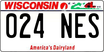 WI license plate 024NES