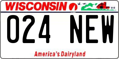 WI license plate 024NEW