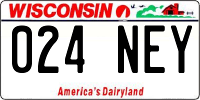 WI license plate 024NEY