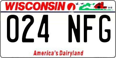 WI license plate 024NFG