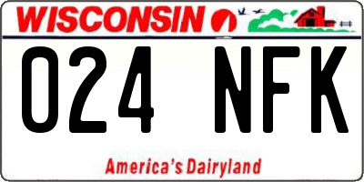 WI license plate 024NFK
