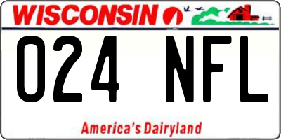 WI license plate 024NFL
