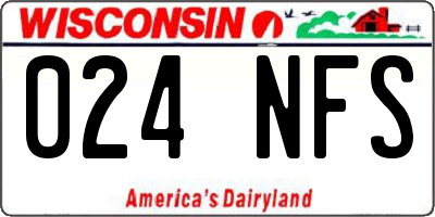 WI license plate 024NFS
