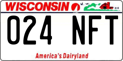 WI license plate 024NFT