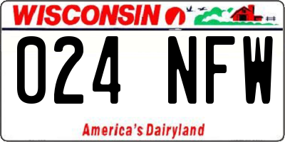 WI license plate 024NFW