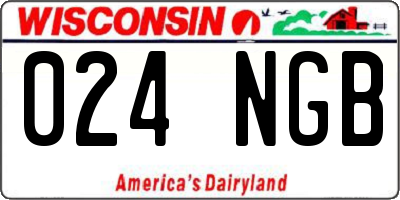WI license plate 024NGB