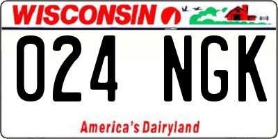 WI license plate 024NGK