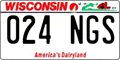 WI license plate 024NGS