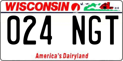 WI license plate 024NGT