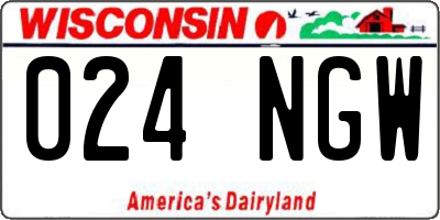 WI license plate 024NGW