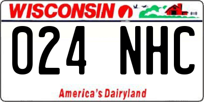 WI license plate 024NHC