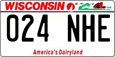 WI license plate 024NHE