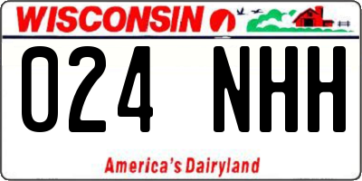 WI license plate 024NHH