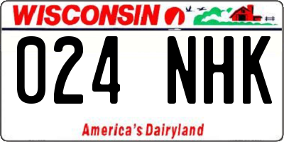 WI license plate 024NHK