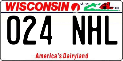 WI license plate 024NHL
