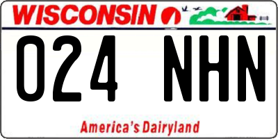 WI license plate 024NHN