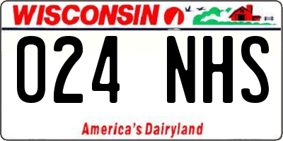 WI license plate 024NHS