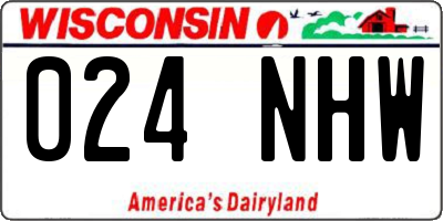 WI license plate 024NHW