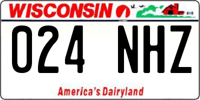 WI license plate 024NHZ