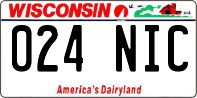 WI license plate 024NIC