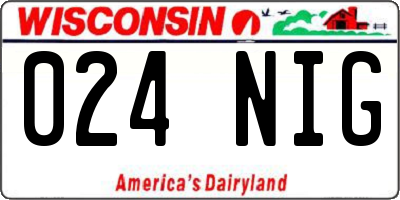 WI license plate 024NIG