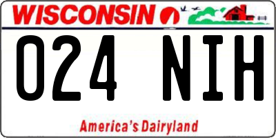 WI license plate 024NIH
