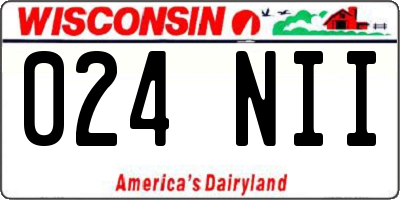 WI license plate 024NII