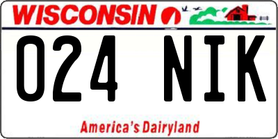 WI license plate 024NIK
