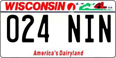 WI license plate 024NIN