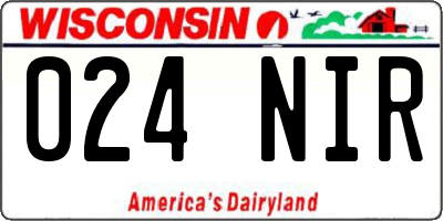 WI license plate 024NIR