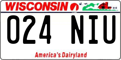WI license plate 024NIU