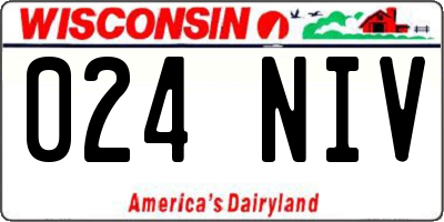 WI license plate 024NIV