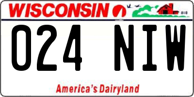 WI license plate 024NIW
