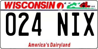 WI license plate 024NIX