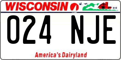 WI license plate 024NJE