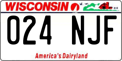 WI license plate 024NJF