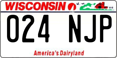 WI license plate 024NJP