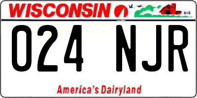WI license plate 024NJR