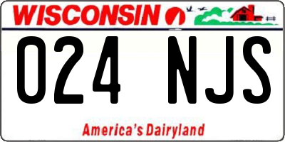 WI license plate 024NJS