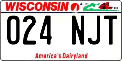 WI license plate 024NJT